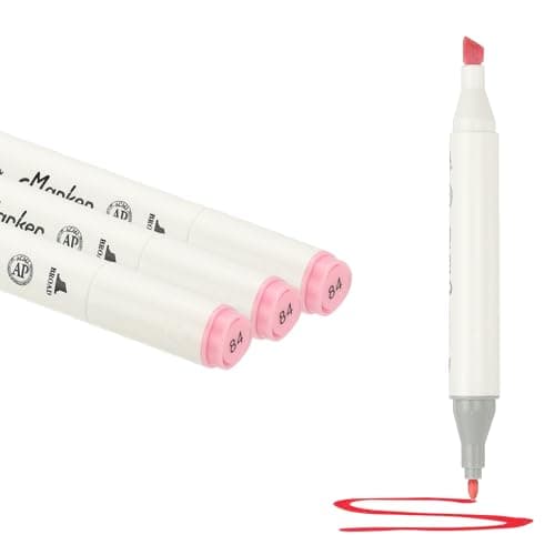 Image of PATIKIL Dual Tip Markers, 3 Pcs Dual Tip Alcohol Markers Set White Barrel with Brush Tip and Fine Tip for Illustration Artist Adult Coloring Drawing Permanent Sketching, Light Purple