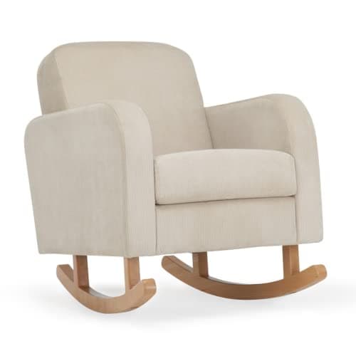 Image of CuddleCo Etta Nursing Chair with Wide Armrests - Ergonomic Cuddle Chair for New Parents, Deep Cushioning for Ultimate Comfort and Relaxation (Cord, Sand)