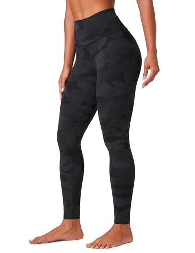 Image of CRZ YOGA Butterlift 28'' Women's High Waisted Sports Leggings - Pilates Gym Trousers Buttery-Soft Yoga Pants Dark Grey Camouflage 2 12
