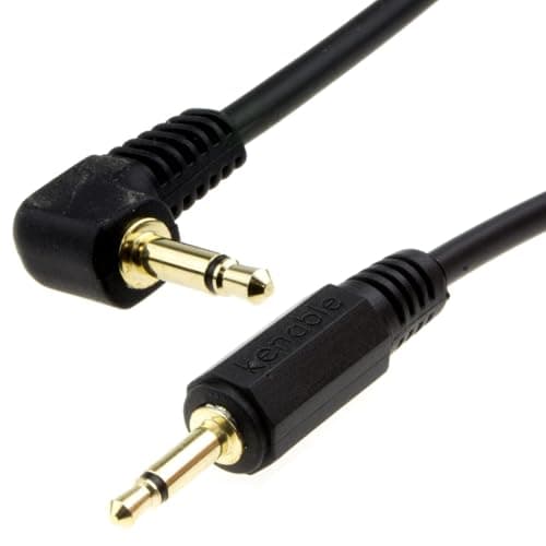 Image of kenable Right Angle Mono 3.5mm Jack to 3.5mm Jack Cable Gold Plated Pure Copper Audio Lead Black 1m