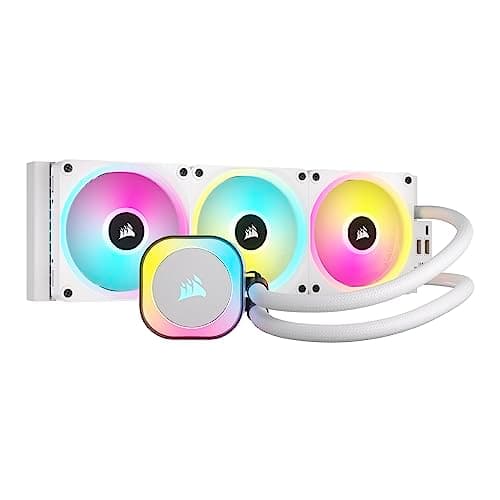 Image of Corsair iCUE LINK H150i RGB Liquid CPU Cooler - 360mm AIO - QX120 RGB Fans - Fits Intel® LGA 1700, AMD® AM5 - iCUE LINK System Hub Included - White