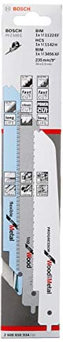 Image of Bosch 3-Piece Reciprocating Saw Blade Set (Wood, Wood with Nails, Metal, Plastic, Accessories Reciprocating Saws)