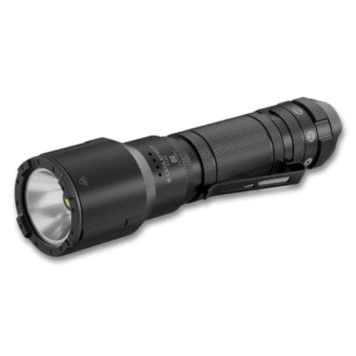 Image of Ledlenser TT3R Tactical Torch Rechargeable, LED 1900lm, 7 Modes inc Strobe, Red & Blue Light, 300m Adjustable Focus, USB-C, IP68 Waterproof, Powerful 50 Hour Battery for Police, Security, Military