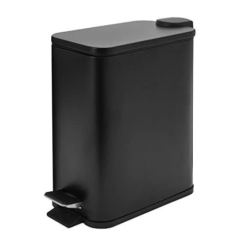Image of Access Hardware Narrow Profile Matte Black Bathroom Bin 5l