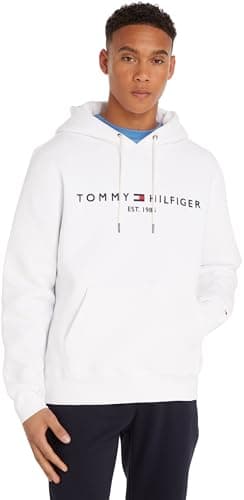 Image of Tommy Hilfiger Men’s Tommy Logo Hoodie, White (White), L