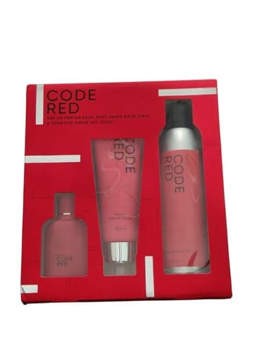Image of Next-London Men's Code Red Gift Set, Eau de Parfum 30ml, Post Shave Balm 100ml, Sensitive Shave Gel 200ml