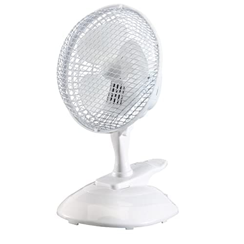 Image of Draper 08710 6" Clip-on Desk Fan, Ideal for Home and Office Use. Portable Quiet running Office Use, Portable, White