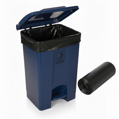 Image of Curvaso Premium Pedal Bin Hands-Free Step On Waste Bin for Kitchen, Home & Office Commercial | Large Recycling Trash Can Indoor Outdoor Use (Blue (with Bin bags), 45 Litre)