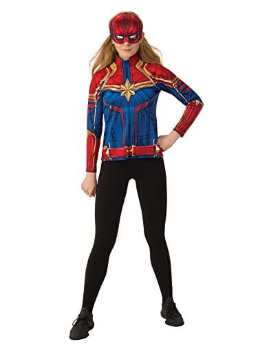 Image of Rubies Official Captain Marvel Hero Kit, Adult Ladies Top and Headpiece, Size X-Small Halloween