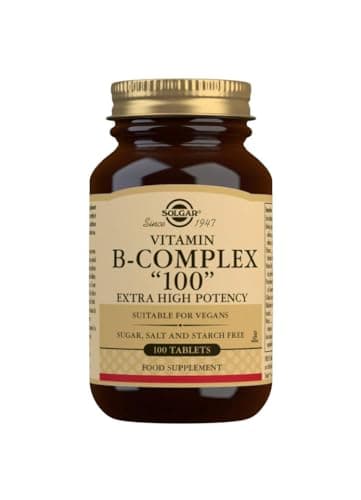 Image of Solgar Vitamin B-Complex "100" Extra High Potency Vegetable Capsules - Pack of 100 - Key Vitamin B Combination - for Increased Energy and Mental Performance - Vegan and Gluten Free