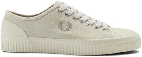Image of Fred Perry Mens Womens Unisex B5322 Hughes Low Canvas Trainers Sneakers Plimsolls Light Ecru Size 12 EU 47