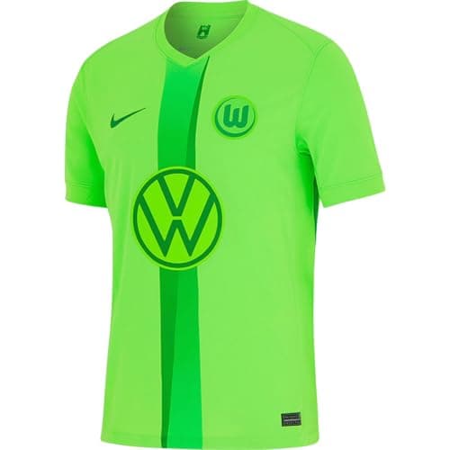 Image of NIKE Wolfsburg Men's Home Football Shirt Jersey 2024-2025 Medium Green