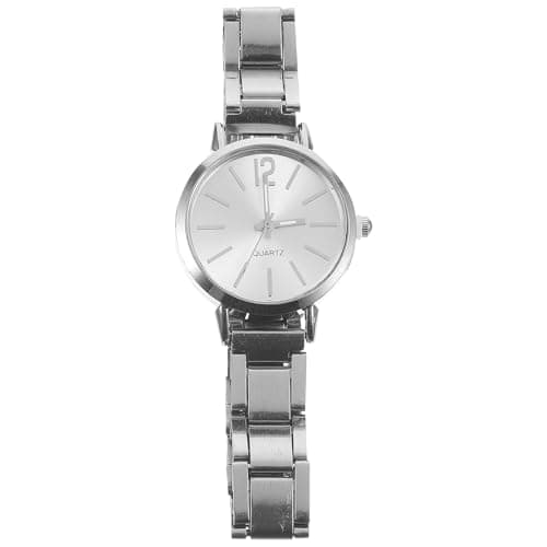 Image of minkissy Ladies Watch Silver Women Quartz Watch with Silver Mesh Belt Fashionable Wristwatch for Ladies Elegant Bracelet Style Timepiece for Daily Wear