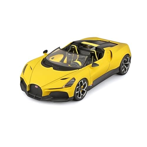 Image of Bburago Bugatti W16 Mistral, 1:18 Scale, Diecast Model with Opening Bonnet and Doors, Assorted Colours, Realistic Interior Details, Officially Licensed by Bugatti, Recommended Age 3+ Years