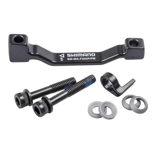 Image of SHIMANO Spares Adapter for post type calliper, for 180mm Post fork mount to 203 mm rotor, Black