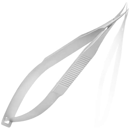Image of Extra Fine Curved Cuticle Scissors | Stainless Steel with Superior Rebound Feel | Ideal for Eyebrows, Eyelashes, and Dry Skin Care | Featuring Fine Pointed Tips for Precise Detailing