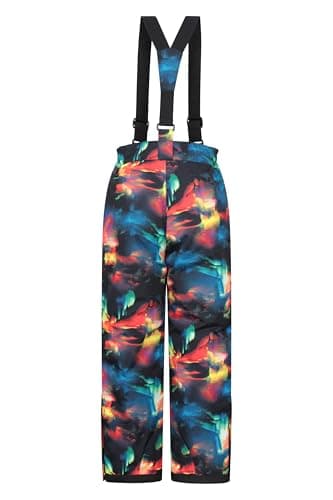 Image of Mountain Warehouse Raptor Kids Snow Pants - Snowproof Boys Ski Trousers, Detachable Braces Bottoms - Ideal for Winter Skiing Holidays & Snowboarding Red Kids Size 5-6 Years