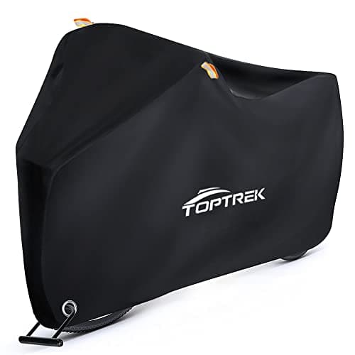 Image of Toptrek Bike Cover, Bike Covers for Outside Storage, 210T Outdoor Waterproof Bicycle Cover with Lock Holes, Anti Rain UV Bike Covers with Storage Bag for Mountain Bike, Road Bike, E-bike（Black）