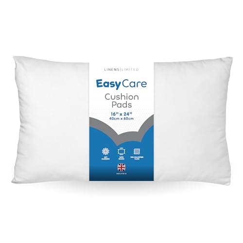 Image of Linens Limited - Cushion Insert 40cm x 60cm, Made in the UK, Soft and Plump, Non-Allergenic Sofa Cushion Pad, Easy to Clean, Large Cushion Inner, Perfectly Fits Covers (White)
