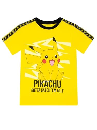 Image of Pokemon T-Shirt | Cotton Pikachu T Shirt for Boys | Short Sleeve Boys’ T-Shirts | Yellow | 6-7 Years
