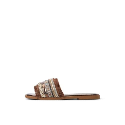 Image of ALDO Women's Coralya Flat Sandal, Brown, 4 UK