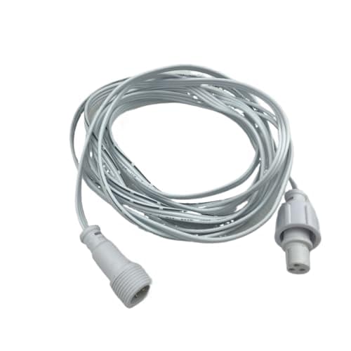 Image of XConnect style white flat 18AWG 3-core waterproof extension cord, male on one end, female on the other(2m long)