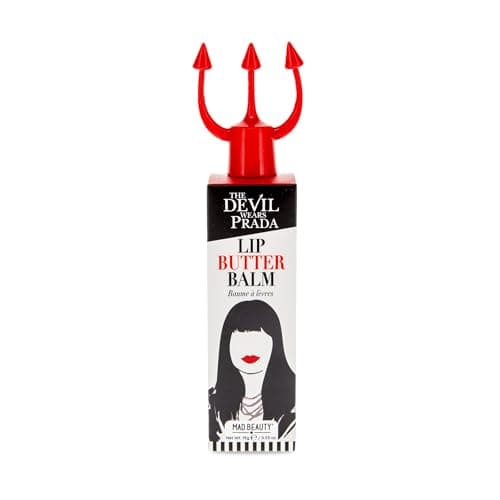 Image of The Devil Wears Prada Lip Butter Balm | Tinted Red | Cherry Scented | Moisturising Lip Balm | Mad Beauty | Officially Licensed