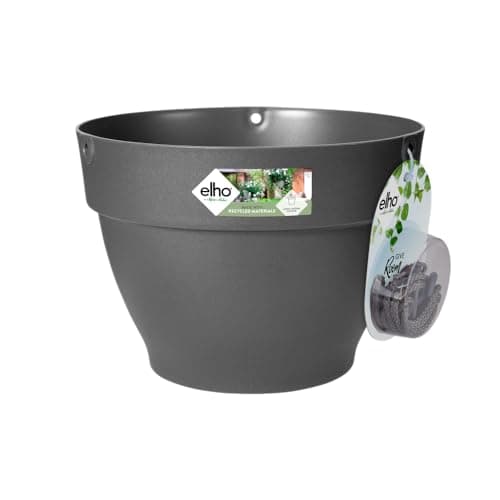 Image of elho Vibia Campana Hanging Basket 26 - Flower Pot for Outdoor - Ø 26.0 x H 18.4 cm - Black/Anthracite