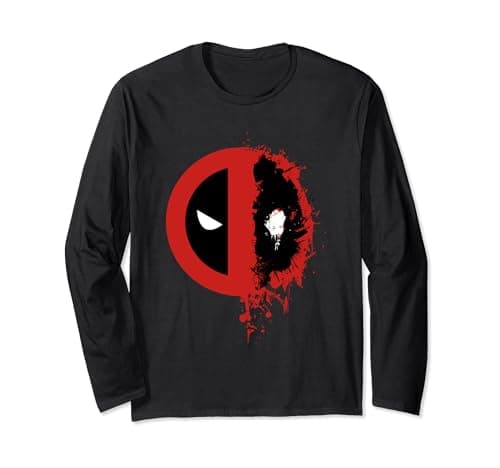 Image of Deadpool Split Splat Logo Long Sleeve T-Shirt