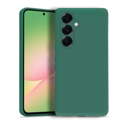 Image of KRUSKY Liquid Silicone Case for Samsung Galaxy A56 5G, Soft Gel Rubber Anti-scratch Shockproof Slim Full Body Protection Phone Case Cover Compatible with Samsung Galaxy A56 5G (Forest Green, A56)