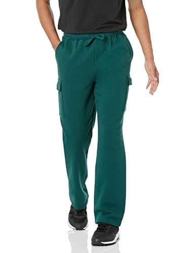 Image of Amazon Essentials Men's Cargo Fleece Open Hem Sweatpant, Dark Green, XL