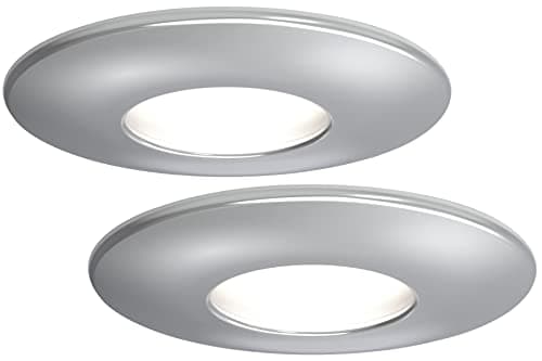 Image of 4lite WiZ Connected Chrome Fire-Rated IP20 Downlight LED Smart Bulb - GU10, Pack of 2