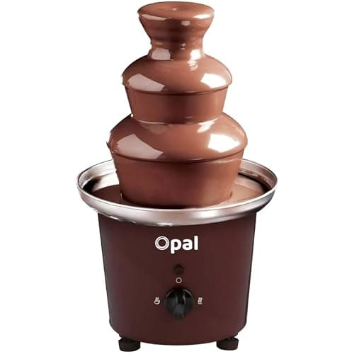Image of Opal Extra Large 900ml Stainless Steel Chocolate Fountain Fondue Set, 320mm high, Extra-Large Size Electric 3-Tier Machine with Hot Melting Pot Base (OCF11)