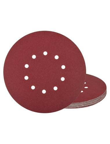 Image of 225mm Sanding Discs 180 Grits Hook and Loop Sandpaper, 15Pcs 9 Inch 10 Holes Drywall Sander Pads for Long Neck Giraffe Sanders Plaster Dry Wall Sanding