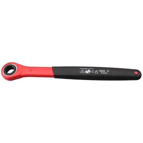 Image of 10mm Metric VDE Insulated Ratchet Ring Spanner for Hybrid Electric Vehicles