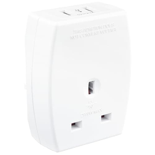Image of Masterplug TAUSBEUR2-MP UK to Europe USB Travel Adaptor, White