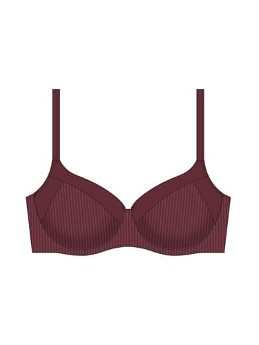 Image of DORINA Carmen Bra – Light Padded, Moulded Cups, Underwired, Adjustable Straps, Burnout Stripe Micro Fabric, Red