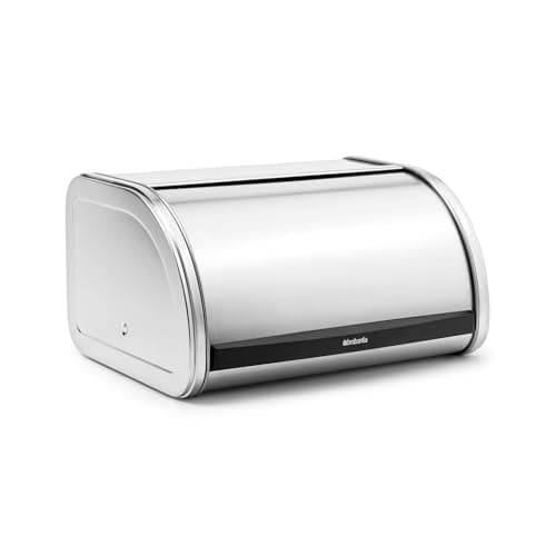 Image of Brabantia 348907 Roll Top Bread Bin, Medium - Matt Steel