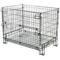 Image of Horison Industries Durable Pallet Cage - Secure, Stackable & Space-saving Solution, Collapsible Cage, Metal Frame, Warehouse Organization, Metal Shelving, Storage Solutions - 800x1200x850mm