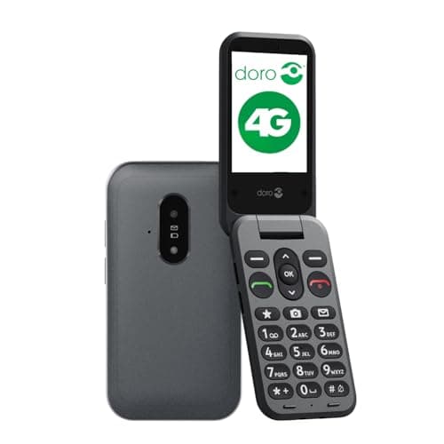 Image of Doro - Leva E20 4G Flip Phone for Seniors – Large 2.8" Display, High-Contrast Keys, Loud & Clear Sound, HD Voice, Camera, Assistance Button – Black