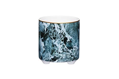 Image of KitchenCraft Small Indoor Plant Pot, Decorative Green Marble Design, Ceramic, Green, 1 x 11 cm