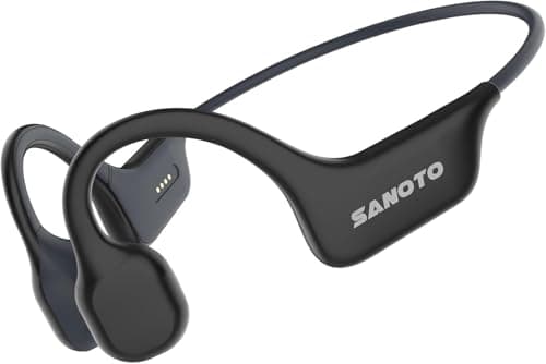 Image of SANOTO bone conduction headphones, Open Ear Bluetooth 5.0 Headphones Sports Bone Conduction Wireless IPX7 Waterproof Sweatproof Sports Headphones Bicycle Cycling