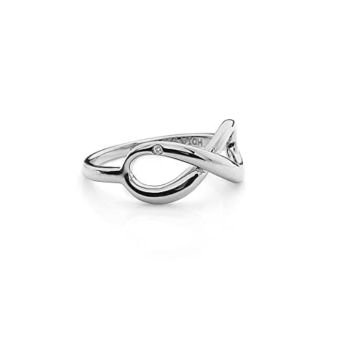 Image of Hot Diamonds 925 Sterling Silver Infinity Ring, with a Hand-Set Diamond and Luxury Gift Wrapping - Size M