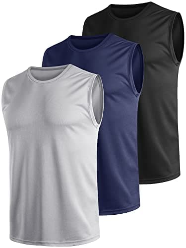 Image of Teesmen 3pcs Tank Top for Men Gym Sleeveless Running Quick Dry Breathable Men Vests Multipack (Multicolor set2-2XL)