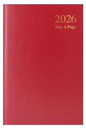 Image of 2026 A5 Diary Page per Day Burgundy/Red