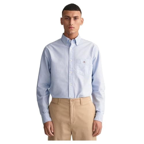 Image of GANT Mens Oxford Shirt Light Pink Pale Blue L