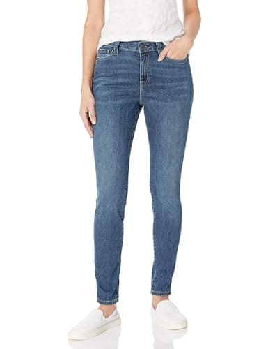 Image of Amazon Essentials Women's Mid-Rise Stretchy Skinny Jeans - Discontinued Colours, Medium Wash, 16