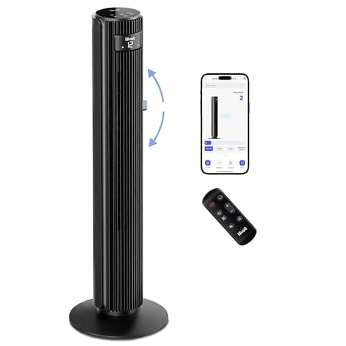 Image of Levoit 25dB Smart Silent Tower Fan 42Inch, 7.9m/s Powerful Electric Cooling Fan for Bedroom with DC Motor, 90° Oscillating and 60° Up and Down, Voice Control 4 Modes 12 Speeds 12H Timer