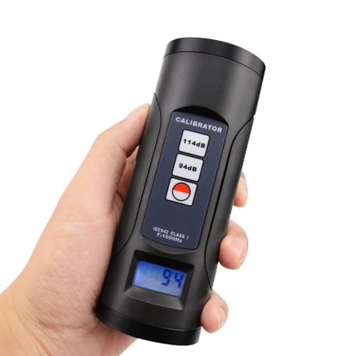 Image of Sound Level Meter Calibrator 94dB & 114dB for 1/2" and 1" inch Microphone, Professional Noise Decibel Calibration Tool Measurement (Digital Calibrator 94dB & 114dB with LCD)