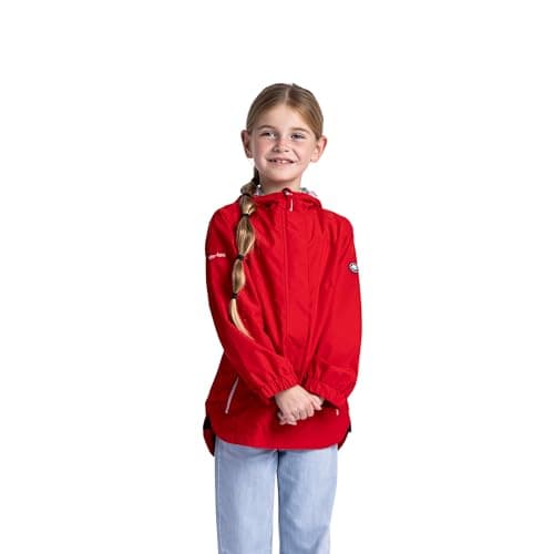 Image of Trespass Girls Waterproof Jacket Windproof Hooded Raincoat Longer Length Raincoat Taped Seams Flourish